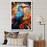 Blue and orange Toucan Treasures - Blue Toucan Wall Art