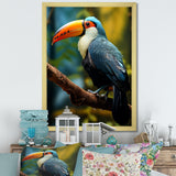 Blue and white Tropical Toucan jungle - Blue Toucan Wall Art