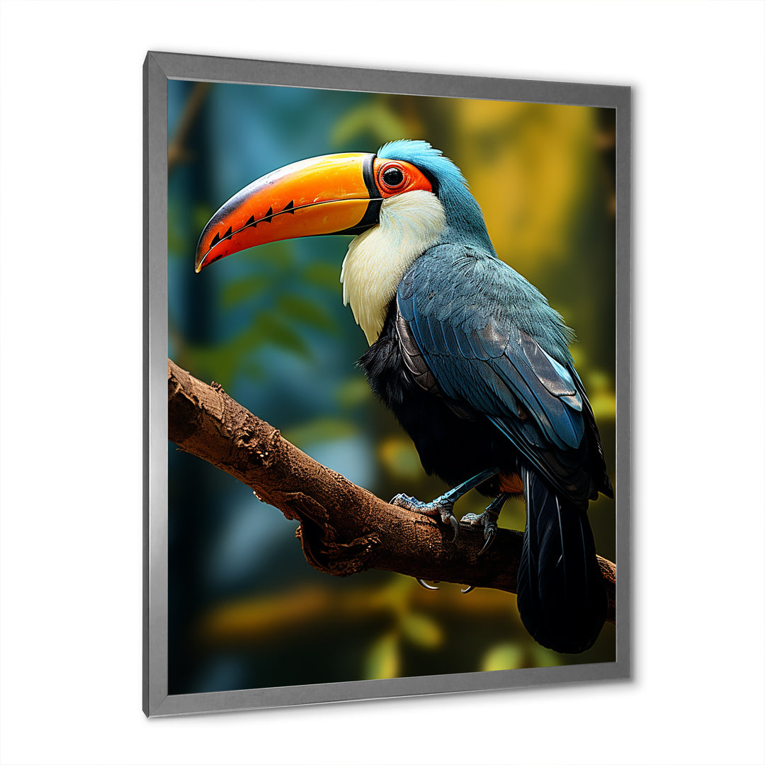 Blue and white Tropical Toucan jungle - Blue Toucan Wall Art