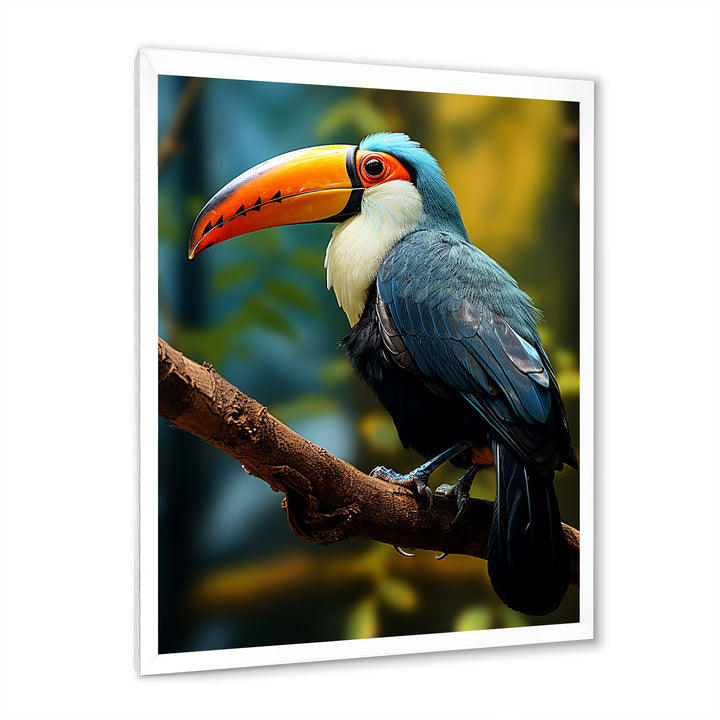 Blue and white Tropical Toucan jungle - Blue Toucan Wall Art
