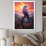 Pink and yellow Tropical Toucan jungle sunset - Toucan Framed Canvas Art