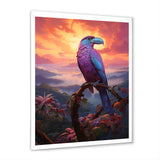 Pink and yellow Tropical Toucan jungle sunset - Toucan Framed Canvas Art