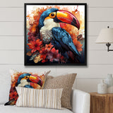 Blue and red Tropical Toucans - Toucan Canvas Wall Art