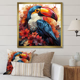 Blue and red Tropical Toucans - Toucan Canvas Wall Art