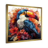 Blue and red Tropical Toucans - Toucan Canvas Wall Art