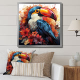 Blue and red Tropical Toucans - Toucan Canvas Wall Art