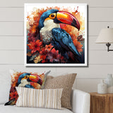 Blue and red Tropical Toucans - Toucan Canvas Wall Art