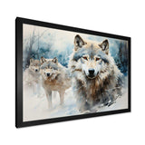 Snow Wolves in winter I - Animals Canvas Wall Art