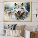 Snow Wolves in winter I - Animals Canvas Wall Art