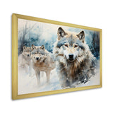 Snow Wolves in winter I - Animals Canvas Wall Art