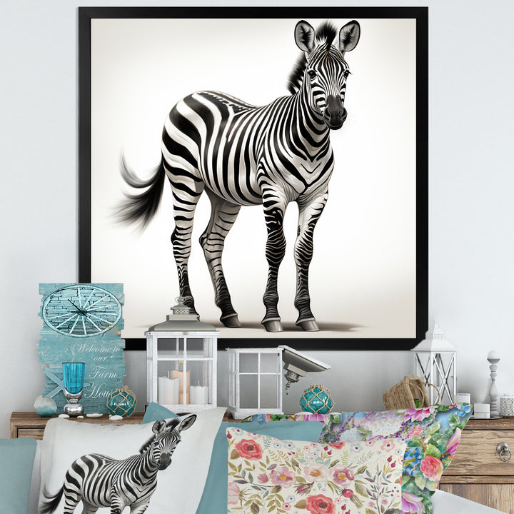 Minimalism Zebra elegance - Black Zebra Wall Art