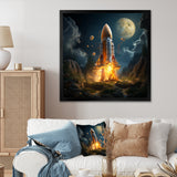 Rocketship's take off I - Rocketship Canvas Wall Art
