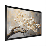 Gold and Grey floral tree serenity - Bird Wall Art Prints
