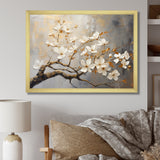 Gold and Grey floral tree serenity - Bird Wall Art Prints