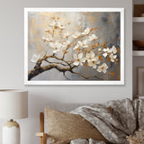 Gold and Grey floral tree serenity - Bird Wall Art Prints