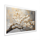 Gold and Grey floral tree serenity - Bird Wall Art Prints