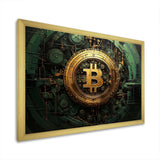 Gold and green bitcoin Crypto Currency - Fashion Canvas Wall Art