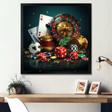 Casino gambling icons poker II - Architecture Canvas Wall Art