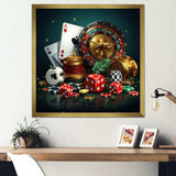 Casino gambling icons poker II - Architecture Canvas Wall Art