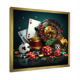 Casino gambling icons poker II - Architecture Canvas Wall Art