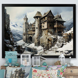 Mediaval Castle in winter charm I - Architecture Canvas Wall Art