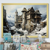 Mediaval Castle in winter charm I - Architecture Canvas Wall Art