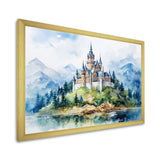 Middle Ages Castle mountains - Architecture Canvas Wall Art