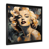 Vintage yellow and beige Marilyn Manroe III - Fashion Canvas Wall Art