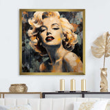 Vintage yellow and beige Marilyn Manroe III - Fashion Canvas Wall Art