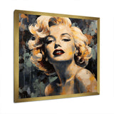 Vintage yellow and beige Marilyn Manroe III - Fashion Canvas Wall Art