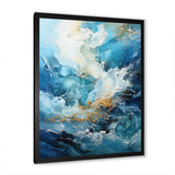 Modern blue goldn Wave Symphony II - Abstract Canvas Wall Art