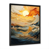 Orange bold waterfall sunrise III - Abstract Canvas Wall Art