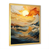 Orange bold waterfall sunrise III - Abstract Canvas Wall Art