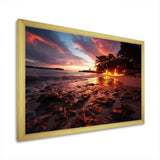 Pink and orange coastal sky I - Coastal Canvas Wall Art