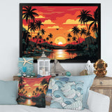 Orange Sunset bold landscape I - Coastal Canvas Wall Art