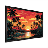 Orange Sunset bold landscape I - Coastal Canvas Wall Art