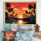 Orange Sunset bold landscape I - Coastal Canvas Wall Art