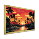 Orange Sunset bold landscape I - Coastal Canvas Wall Art