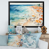 Beach Day umbrella parade V - Beach Canvas Wall Art