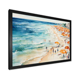 Beach Day umbrella parade V - Beach Canvas Wall Art