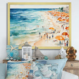 Beach Day umbrella parade V - Beach Canvas Wall Art