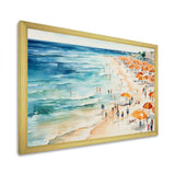 Beach Day umbrella parade V - Beach Canvas Wall Art