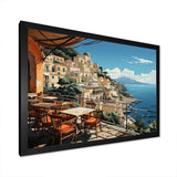 Capri Italy Blue A Mediterranean village I - Landscapes Canvas Wall Art