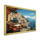 Capri Italy Blue A Mediterranean village I - Landscapes Canvas Wall Art