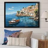 Capri Italy Blue A Mediterranean village III - Landscapes Canvas Wall Art