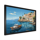 Capri Italy Blue A Mediterranean village III - Landscapes Canvas Wall Art