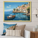 Capri Italy Blue A Mediterranean village III - Landscapes Canvas Wall Art