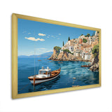 Capri Italy Blue A Mediterranean village III - Landscapes Canvas Wall Art