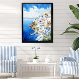 Coastal village of Santorini in Greece 1 - Landscapes Canvas Wall Art