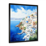 Coastal village of Santorini in Greece 1 - Landscapes Canvas Wall Art